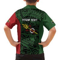 Personalised PNG Chimbu Province Family Matching Off Shoulder Short Dress and Hawaiian Shirt Bird of Paradise Tattoo Flag Motif LT9 - Polynesian Pride
