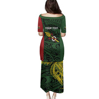 Personalised PNG Chimbu Province Family Matching Puletasi and Hawaiian Shirt Bird of Paradise Tattoo Flag Motif LT9 - Polynesian Pride