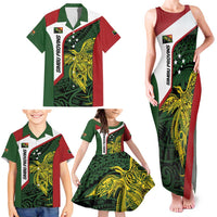 Personalised PNG Chimbu Province Family Matching Tank Maxi Dress and Hawaiian Shirt Bird of Paradise Tattoo Flag Motif LT9 - Polynesian Pride