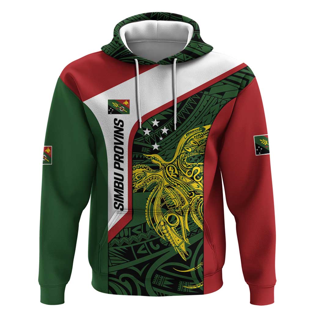 Personalised PNG Chimbu Province Hoodie Bird of Paradise Tattoo Flag Motif LT9 Pullover Hoodie Red - Polynesian Pride