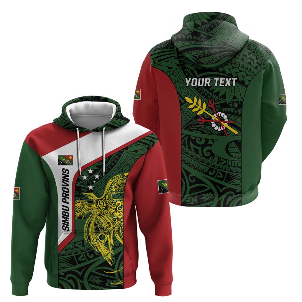 Personalised PNG Chimbu Province Hoodie Bird of Paradise Tattoo Flag Motif LT9 - Polynesian Pride