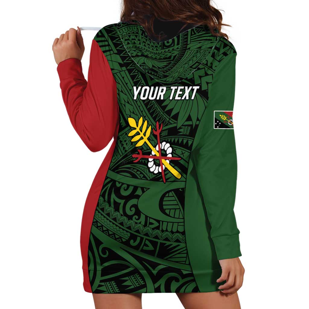 Personalised PNG Chimbu Province Hoodie Dress Bird of Paradise Tattoo Flag Motif LT9 - Polynesian Pride