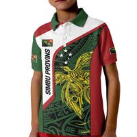 Personalised PNG Chimbu Province Kid Polo Shirt Bird of Paradise Tattoo Flag Motif LT9 Kid Red - Polynesian Pride