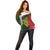 Personalised PNG Chimbu Province Off Shoulder Sweater Bird of Paradise Tattoo Flag Motif - Polynesian Pride