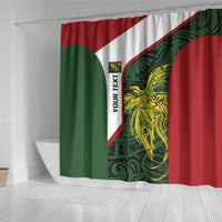 Personalised PNG Chimbu Province Shower Curtain Bird of Paradise Tattoo Flag Motif LT9 - Polynesian Pride