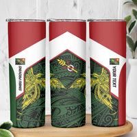 Personalised PNG Chimbu Province Skinny Tumbler Bird of Paradise Tattoo Flag Motif LT9 - Polynesian Pride