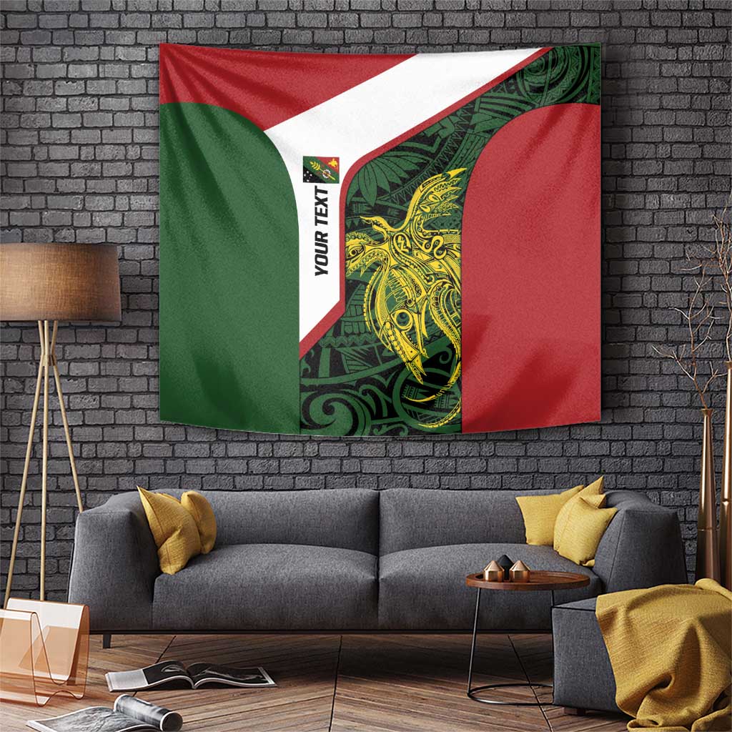 Personalised PNG Chimbu Province Tapestry Bird of Paradise Tattoo Flag Motif - Polynesian Pride