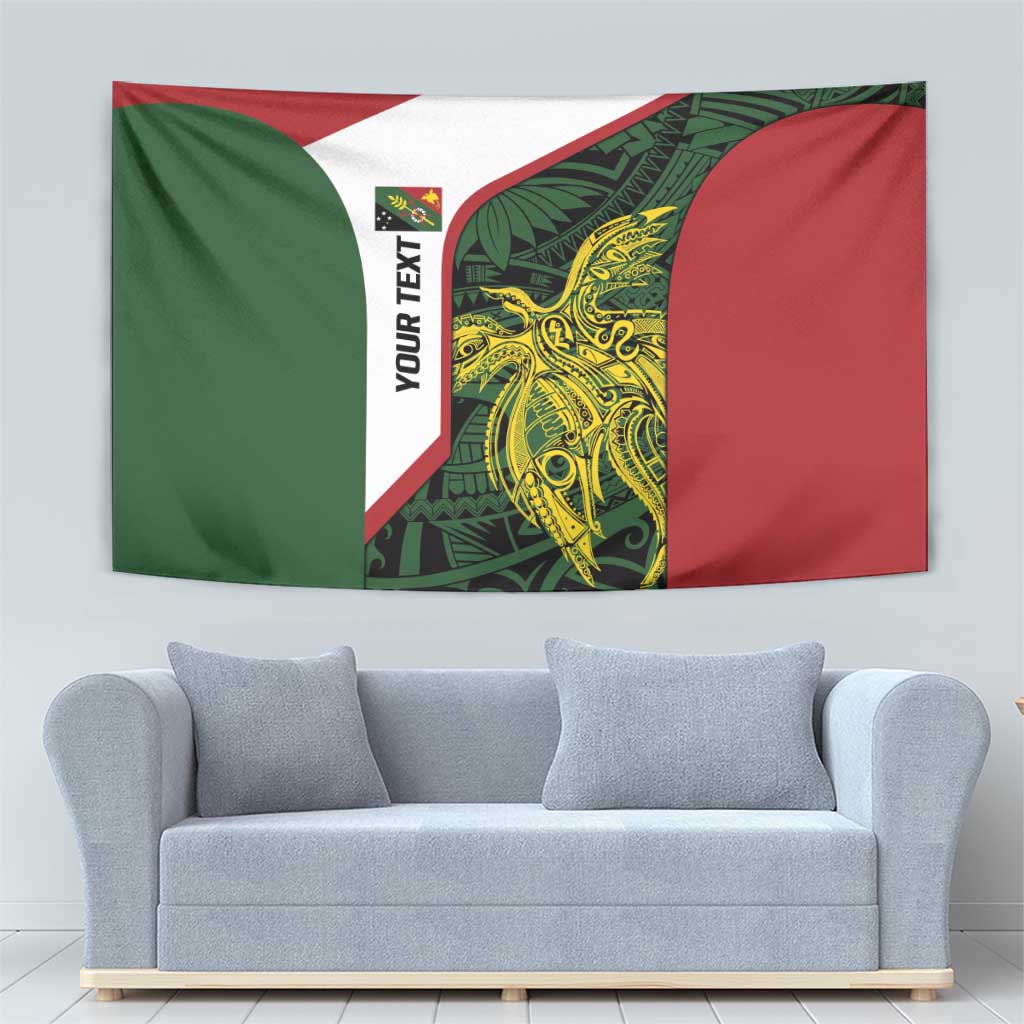 Personalised PNG Chimbu Province Tapestry Bird of Paradise Tattoo Flag Motif - Polynesian Pride