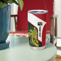 Personalised PNG Chimbu Province Tumbler Cup Bird of Paradise Tattoo Flag Motif LT9 - Polynesian Pride