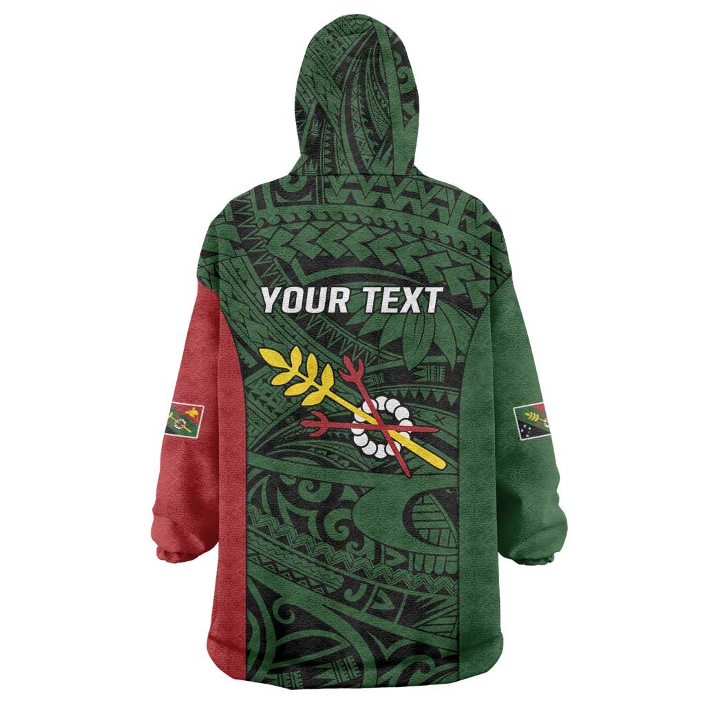Personalised PNG Chimbu Province Wearable Blanket Hoodie Bird of Paradise Tattoo Flag Motif LT9 - Polynesian Pride
