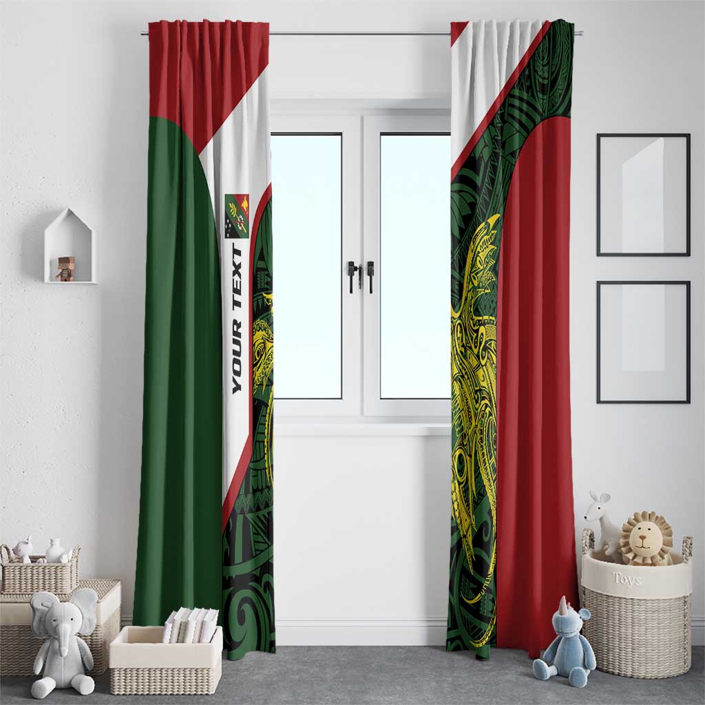 Personalised PNG Chimbu Province Window Curtain Bird of Paradise Tattoo Flag Motif - Polynesian Pride