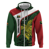 Personalised PNG Chimbu Province Zip Hoodie Bird of Paradise Tattoo Flag Motif LT9 Zip Hoodie Red - Polynesian Pride