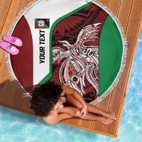 Personalised PNG East New Britain Province Beach Blanket Bird of Paradise Tattoo Flag Motif LT9 - Polynesian Pride