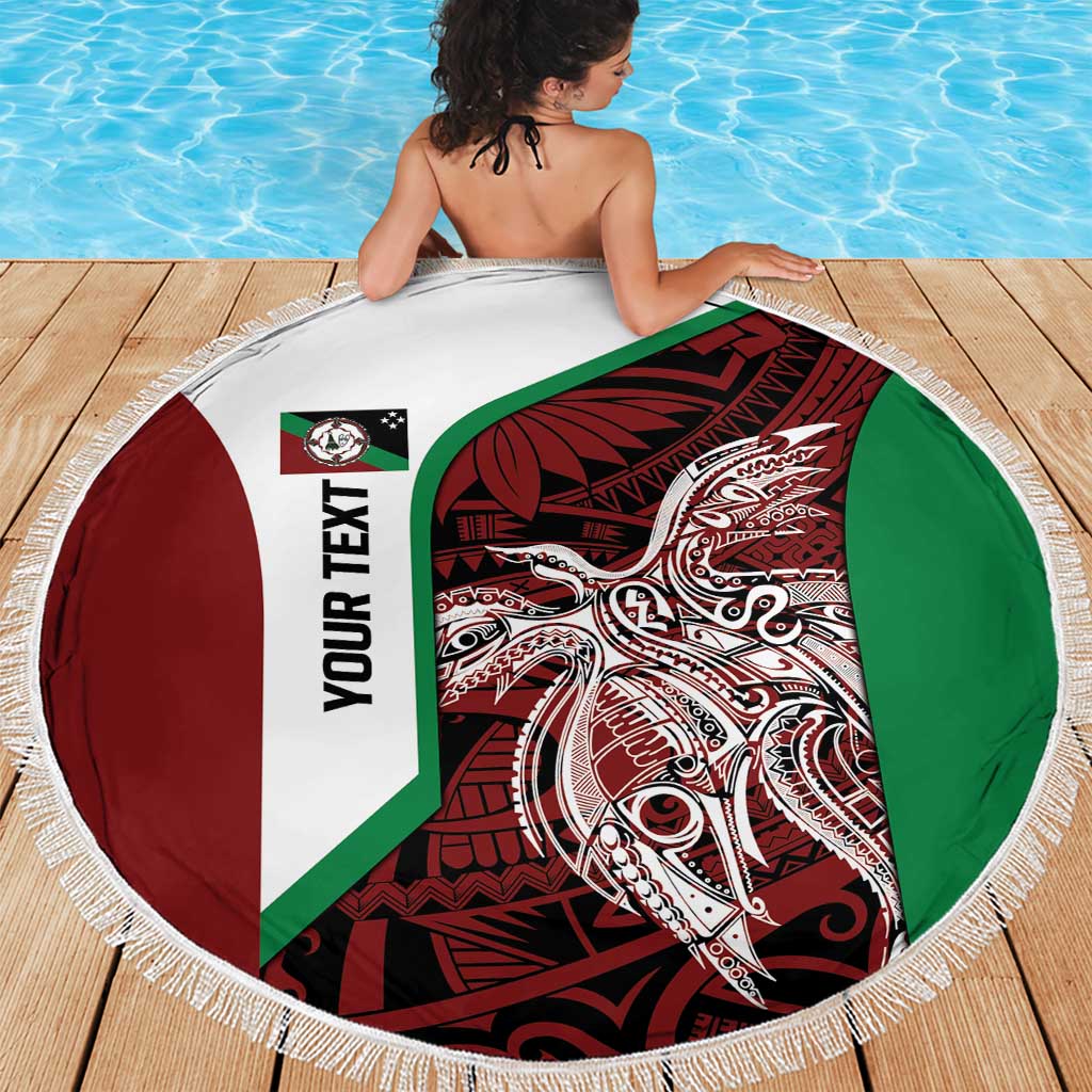 Personalised PNG East New Britain Province Beach Blanket Bird of Paradise Tattoo Flag Motif LT9 - Polynesian Pride