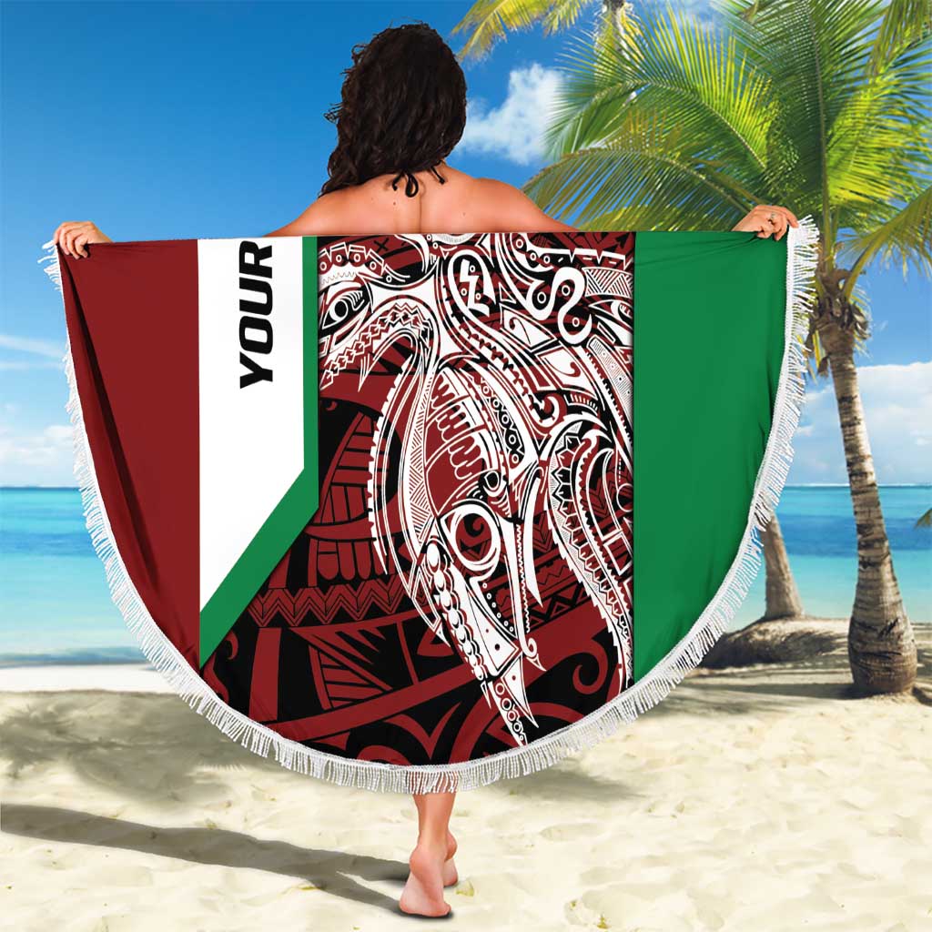 Personalised PNG East New Britain Province Beach Blanket Bird of Paradise Tattoo Flag Motif LT9 - Polynesian Pride
