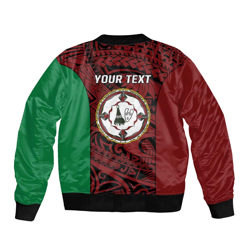 Personalised PNG East New Britain Province Bomber Jacket Bird of Paradise Tattoo Flag Motif - Polynesian Pride