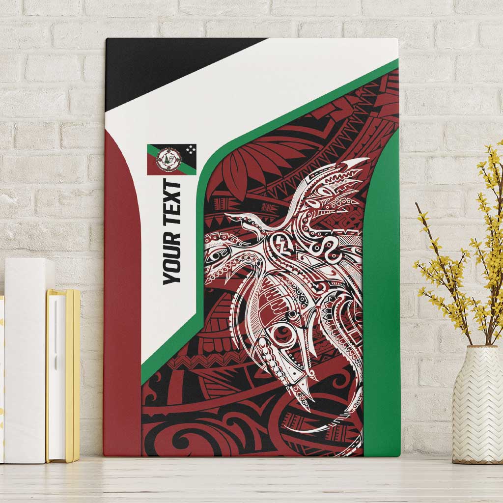 Personalised PNG East New Britain Province Canvas Wall Art Bird of Paradise Tattoo Flag Motif LT9 Without Frame Green - Polynesian Pride
