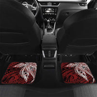 Personalised PNG East New Britain Province Car Mats Bird of Paradise Tattoo Flag Motif LT9 Set 2pcs - Back Green - Polynesian Pride