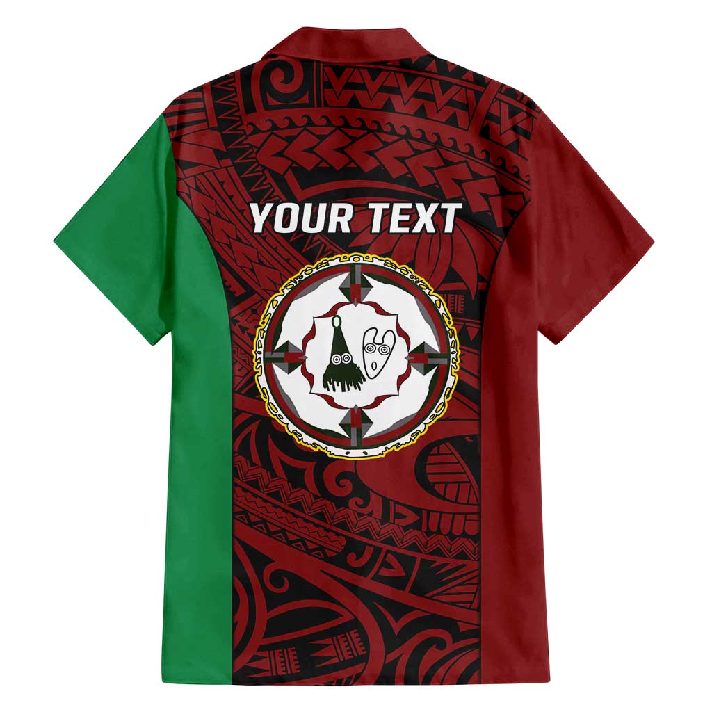 Personalised PNG East New Britain Province Family Matching Long Sleeve Bodycon Dress and Hawaiian Shirt Bird of Paradise Tattoo Flag Motif LT9 - Polynesian Pride