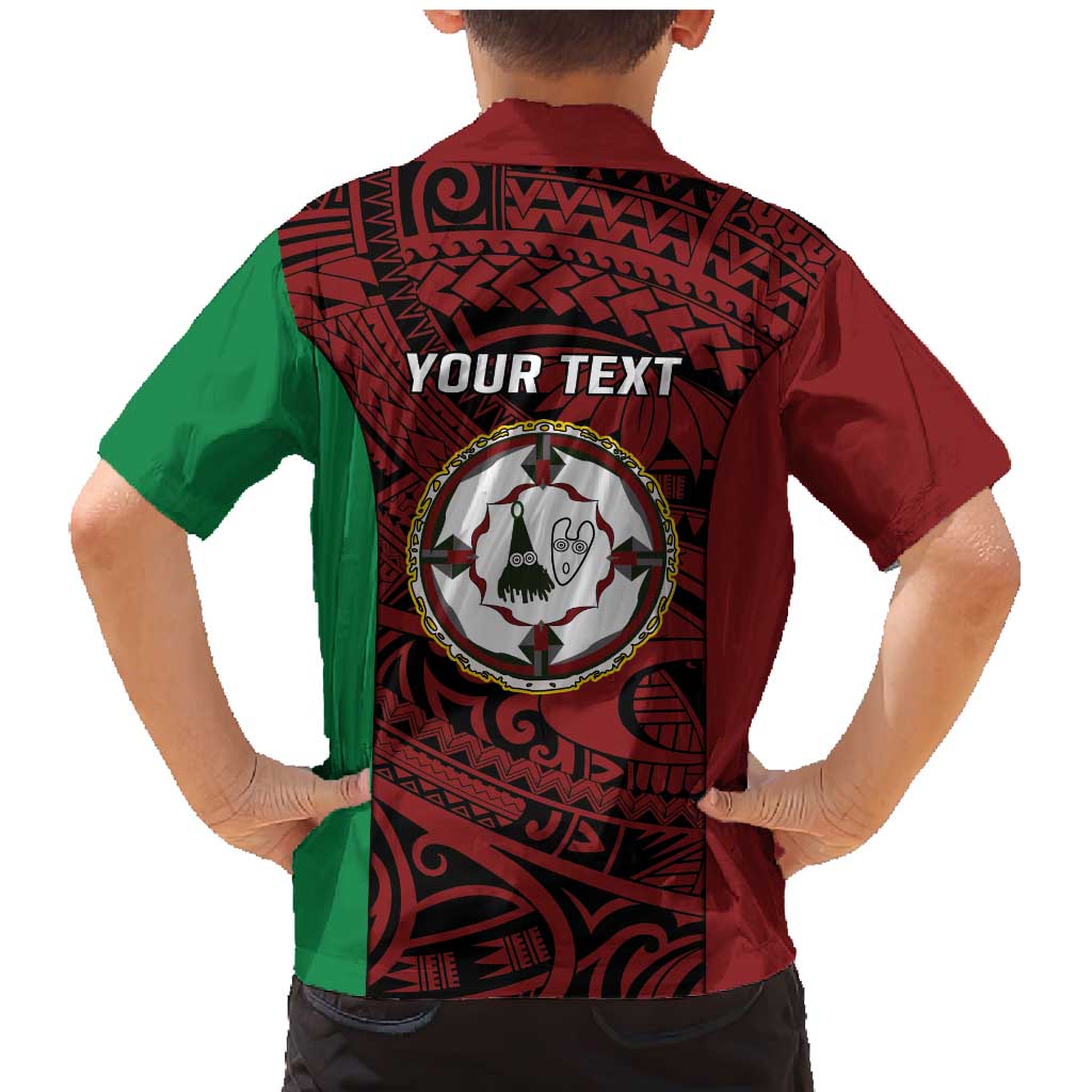 Personalised PNG East New Britain Province Family Matching Mermaid Dress and Hawaiian Shirt Bird of Paradise Tattoo Flag Motif LT9 - Polynesian Pride