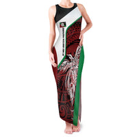 Personalised PNG East New Britain Province Family Matching Tank Maxi Dress and Hawaiian Shirt Bird of Paradise Tattoo Flag Motif LT9 Mom's Dress Green - Polynesian Pride