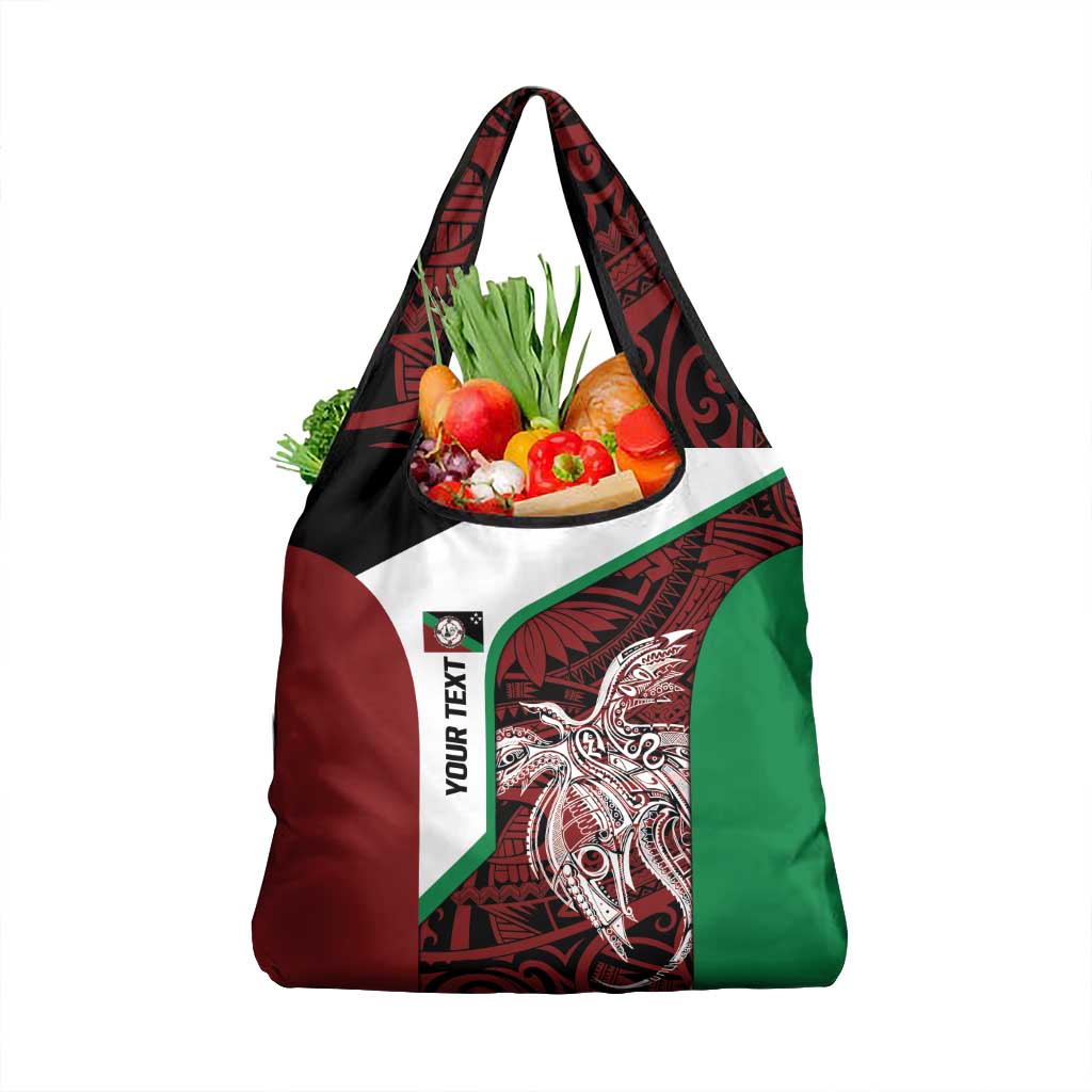 Personalised PNG East New Britain Province Grocery Bag Bird of Paradise Tattoo Flag Motif LT9 1-pack One Size Green - Polynesian Pride