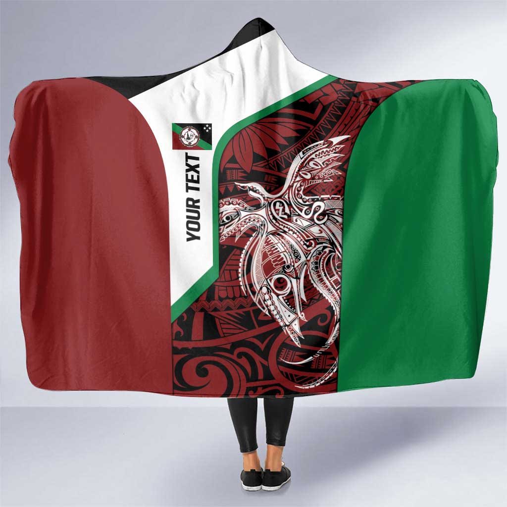 Personalised PNG East New Britain Province Hooded Blanket Bird of Paradise Tattoo Flag Motif LT9 One Size Green - Polynesian Pride