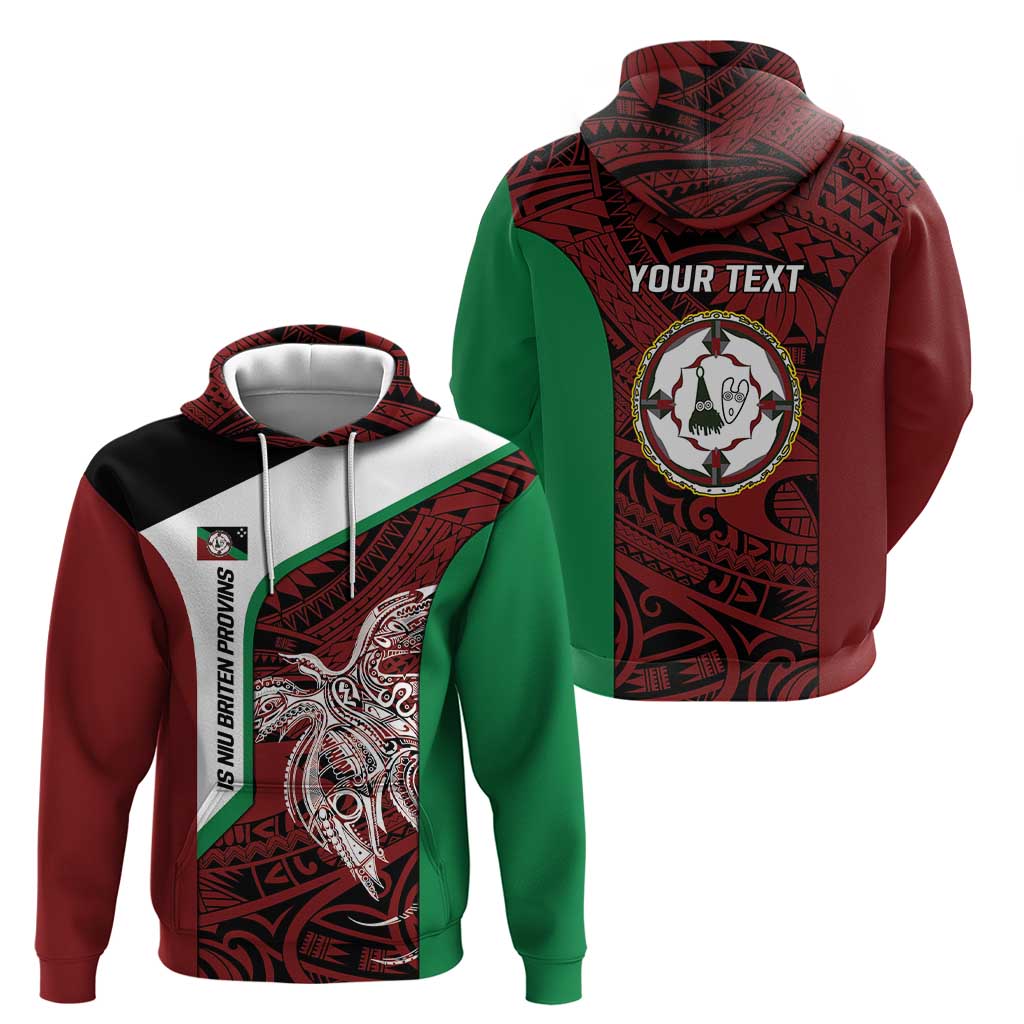 Personalised PNG East New Britain Province Hoodie Bird of Paradise Tattoo Flag Motif LT9 - Polynesian Pride