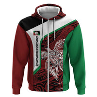 Personalised PNG East New Britain Province Hoodie Bird of Paradise Tattoo Flag Motif LT9 Zip Hoodie Green - Polynesian Pride