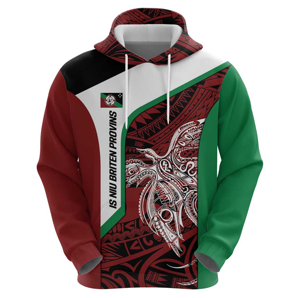 Personalised PNG East New Britain Province Hoodie Bird of Paradise Tattoo Flag Motif LT9 - Polynesian Pride
