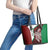 Personalised PNG East New Britain Province Leather Tote Bag Bird of Paradise Tattoo Flag Motif - Polynesian Pride
