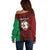 Personalised PNG East New Britain Province Off Shoulder Sweater Bird of Paradise Tattoo Flag Motif - Polynesian Pride