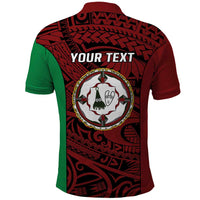 Personalised PNG East New Britain Province Polo Shirt Bird of Paradise Tattoo Flag Motif - Polynesian Pride