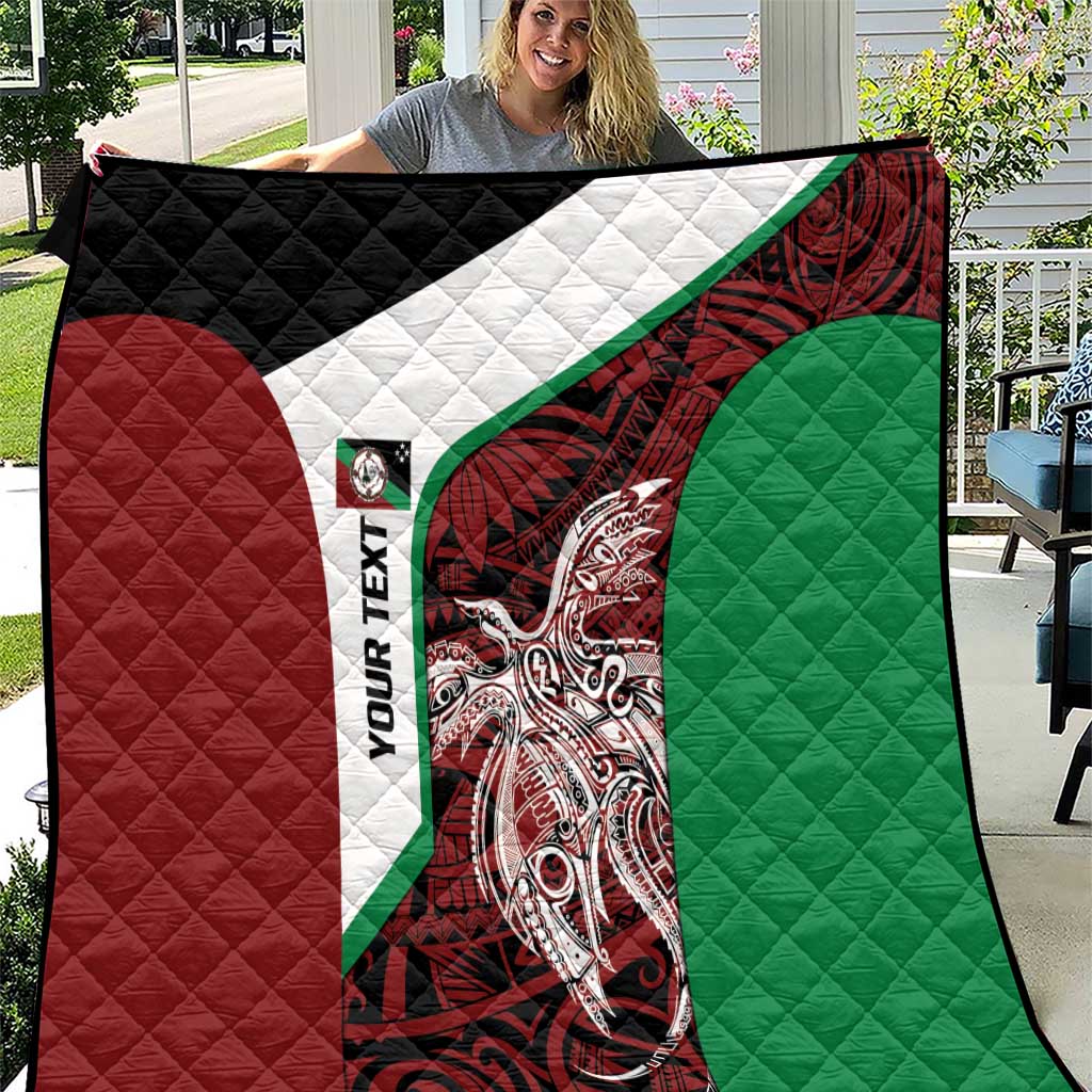 Personalised PNG East New Britain Province Quilt Bird of Paradise Tattoo Flag Motif LT9 Green - Polynesian Pride