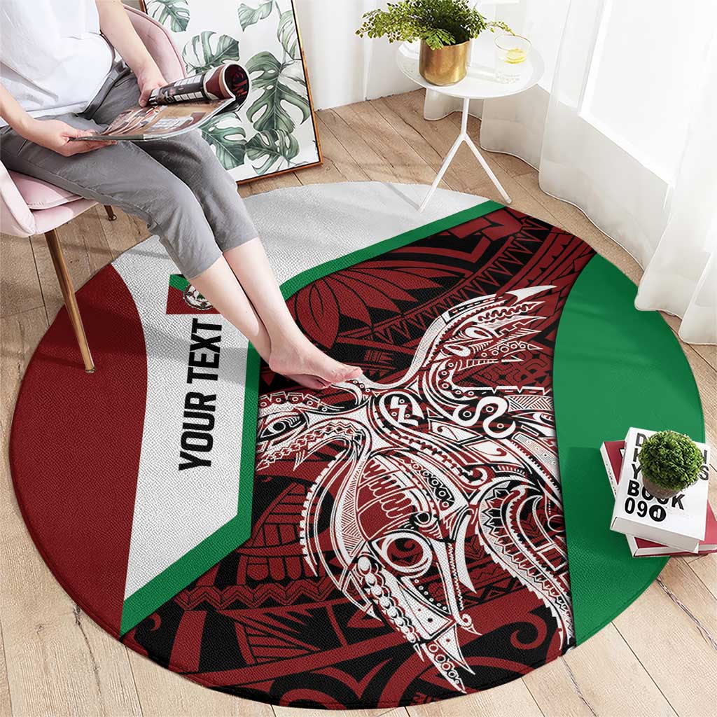 Personalised PNG East New Britain Province Round Carpet Bird of Paradise Tattoo Flag Motif LT9 - Polynesian Pride