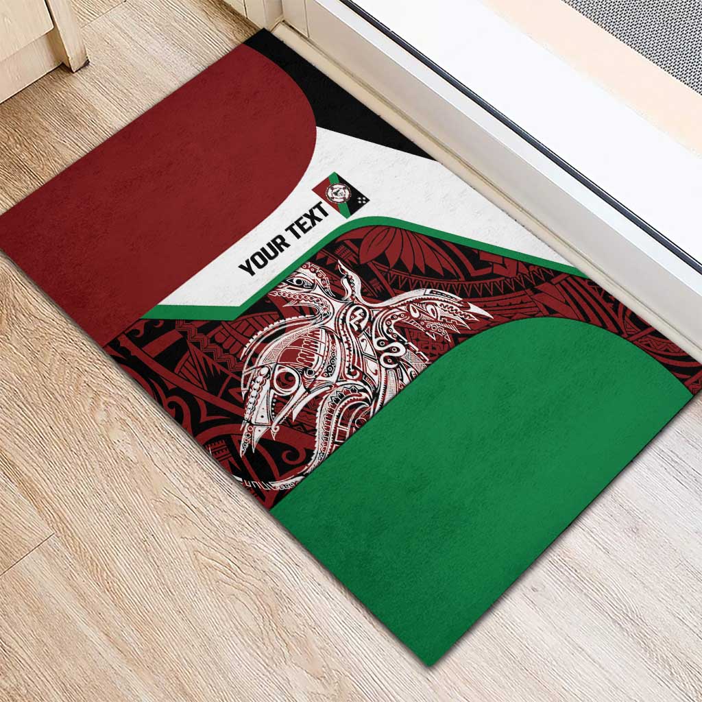 Personalised PNG East New Britain Province Rubber Doormat Bird of Paradise Tattoo Flag Motif LT9 - Polynesian Pride