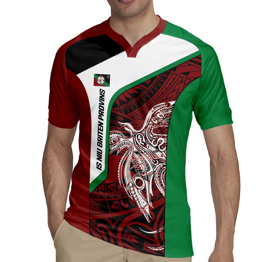 Personalised PNG East New Britain Province Rugby Jersey Bird of Paradise Tattoo Flag Motif LT9 - Polynesian Pride