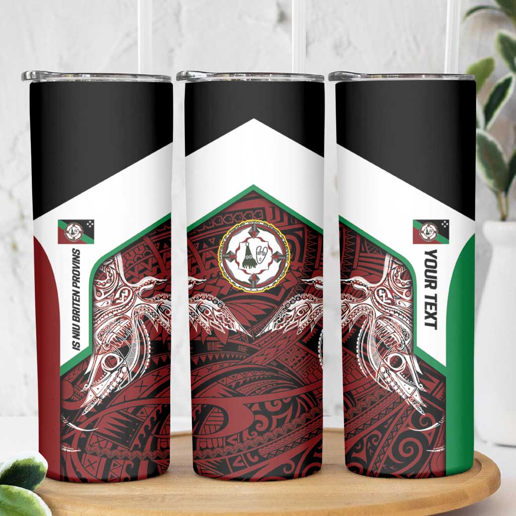 Personalised PNG East New Britain Province Skinny Tumbler Bird of Paradise Tattoo Flag Motif LT9 - Polynesian Pride