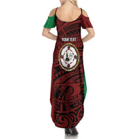Personalised PNG East New Britain Province Summer Maxi Dress Bird of Paradise Tattoo Flag Motif LT9 - Polynesian Pride