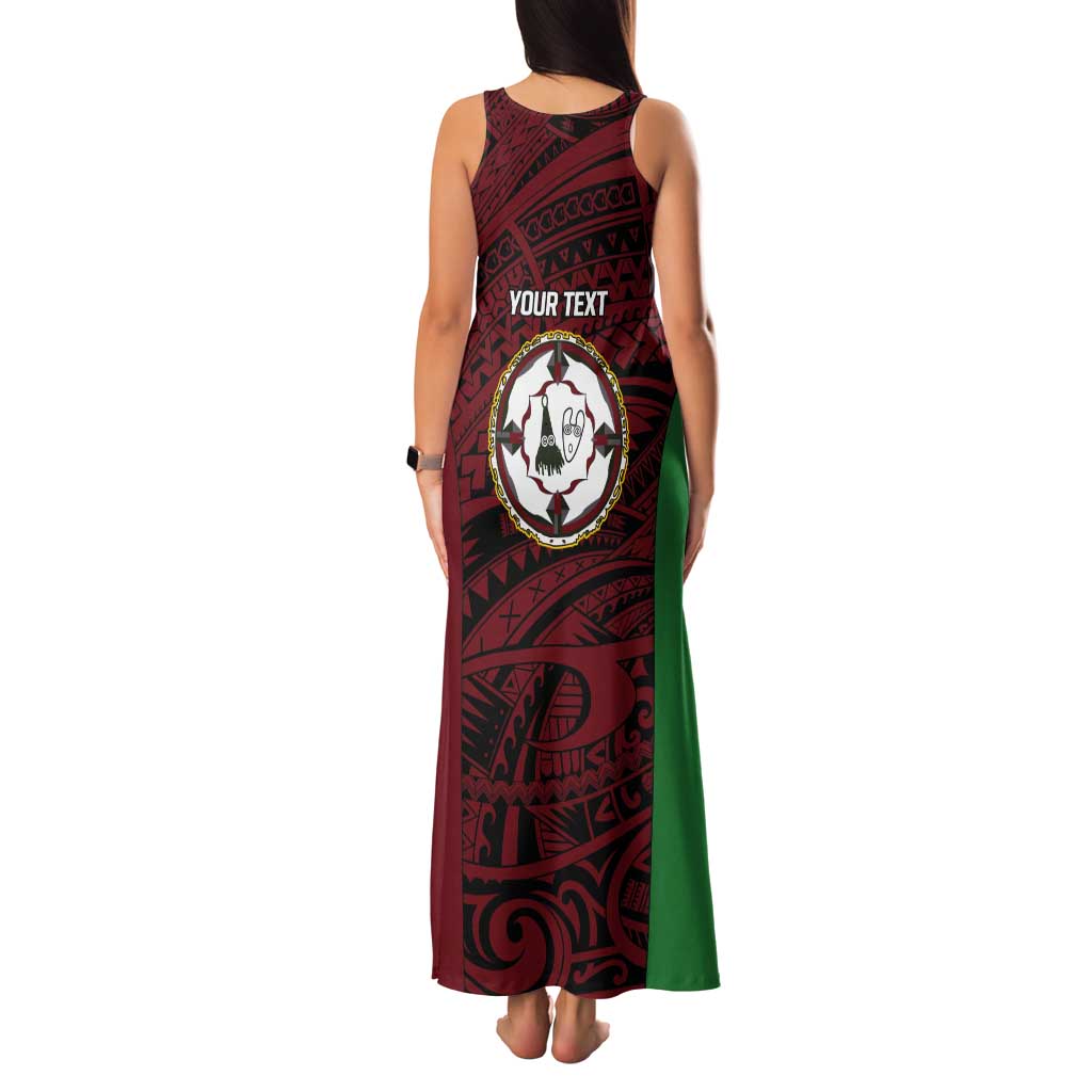 Personalised PNG East New Britain Province Tank Maxi Dress Bird of Paradise Tattoo Flag Motif LT9 - Polynesian Pride