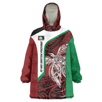 Personalised PNG East New Britain Province Wearable Blanket Hoodie Bird of Paradise Tattoo Flag Motif LT9 One Size Green - Polynesian Pride