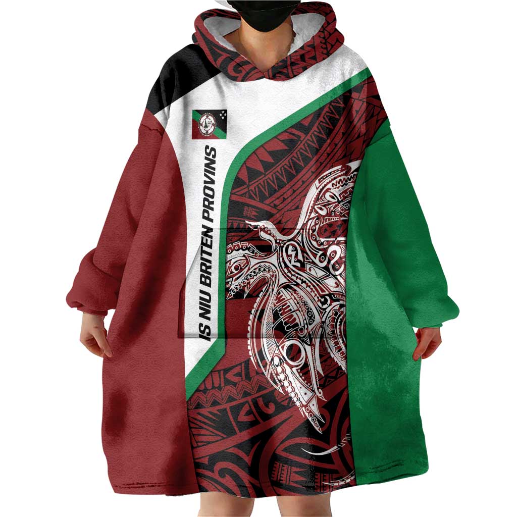 Personalised PNG East New Britain Province Wearable Blanket Hoodie Bird of Paradise Tattoo Flag Motif LT9 - Polynesian Pride
