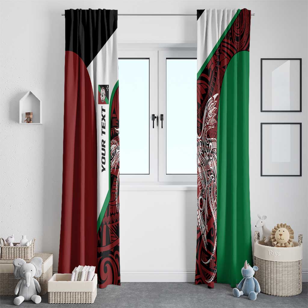 Personalised PNG East New Britain Province Window Curtain Bird of Paradise Tattoo Flag Motif LT9 - Polynesian Pride