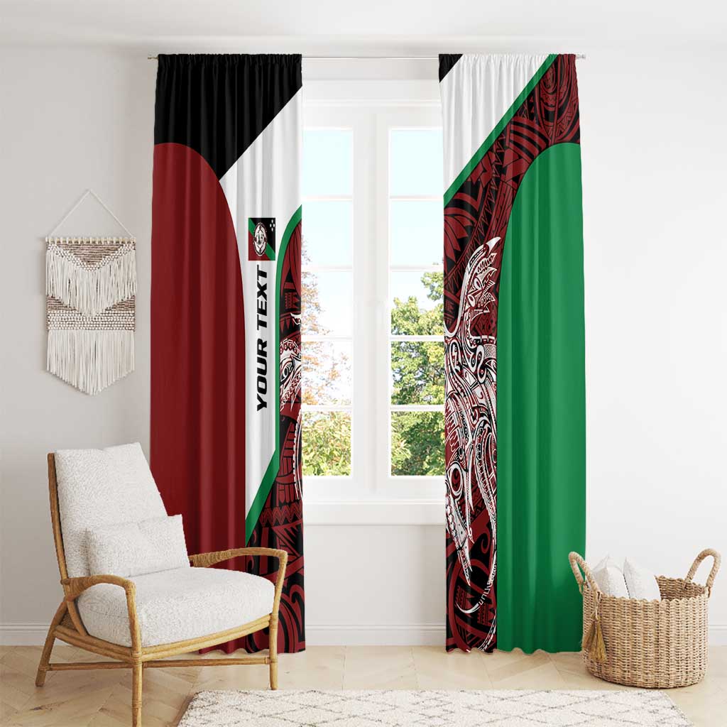 Personalised PNG East New Britain Province Window Curtain Bird of Paradise Tattoo Flag Motif LT9 - Polynesian Pride