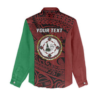Personalised PNG East New Britain Province Women Casual Shirt Bird of Paradise Tattoo Flag Motif LT9 - Polynesian Pride