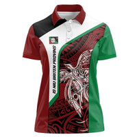 Personalised PNG East New Britain Province Women Polo Shirt Bird of Paradise Tattoo Flag Motif LT9 Female Green - Polynesian Pride
