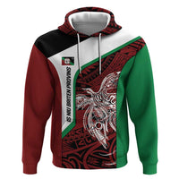 Personalised PNG East New Britain Province Zip Hoodie Bird of Paradise Tattoo Flag Motif LT9 Pullover Hoodie Green - Polynesian Pride