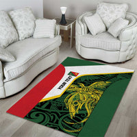 Personalised PNG East Sepik Province Area Rug Bird of Paradise Tattoo Flag Motif LT9 - Polynesian Pride