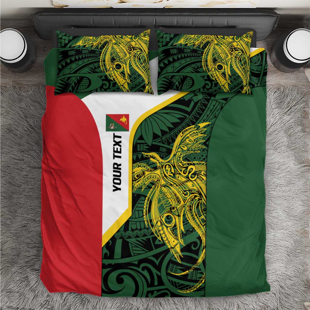 Personalised PNG East Sepik Province Bedding Set Bird of Paradise Tattoo Flag Motif - Polynesian Pride
