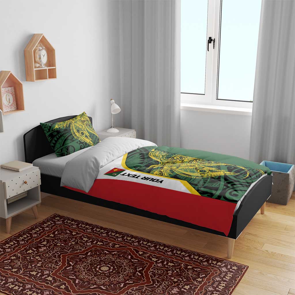 Personalised PNG East Sepik Province Bedding Set Bird of Paradise Tattoo Flag Motif - Polynesian Pride